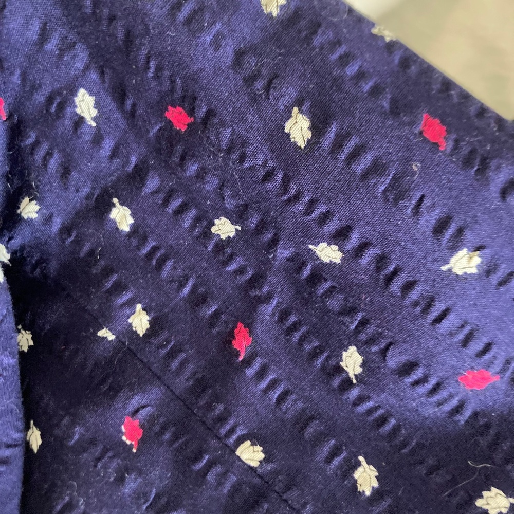 100% cotton vintage seersucker 1970s polka dot dress suit with dress and jacket - Picture 8 of 11